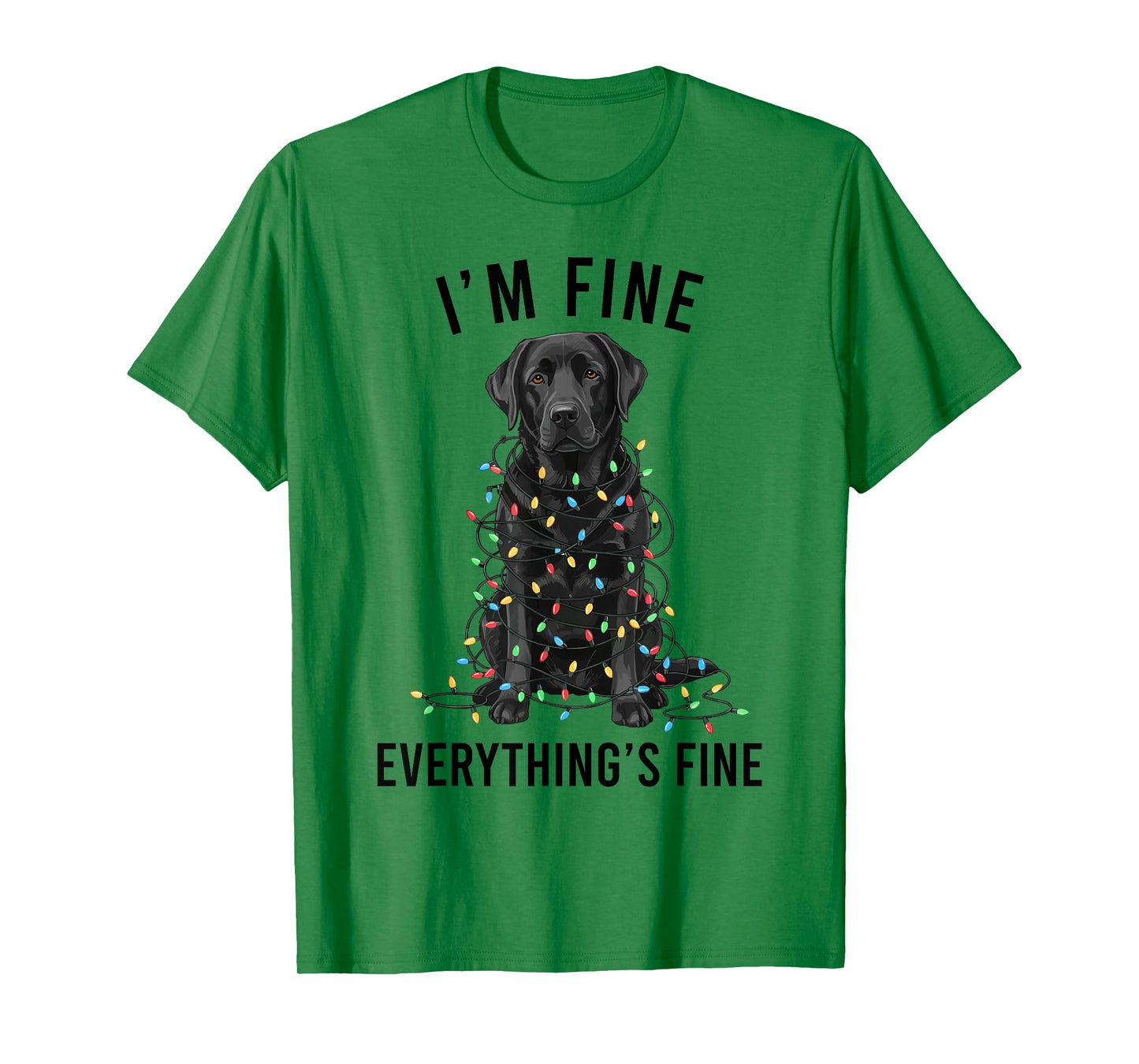 Black Labrador Christmas I'm Fine Everything is Fine T-Shirt