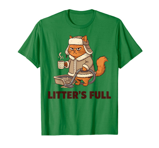 Litter’s Full Funny Cat Lovers Christmas Xmas T-Shirt