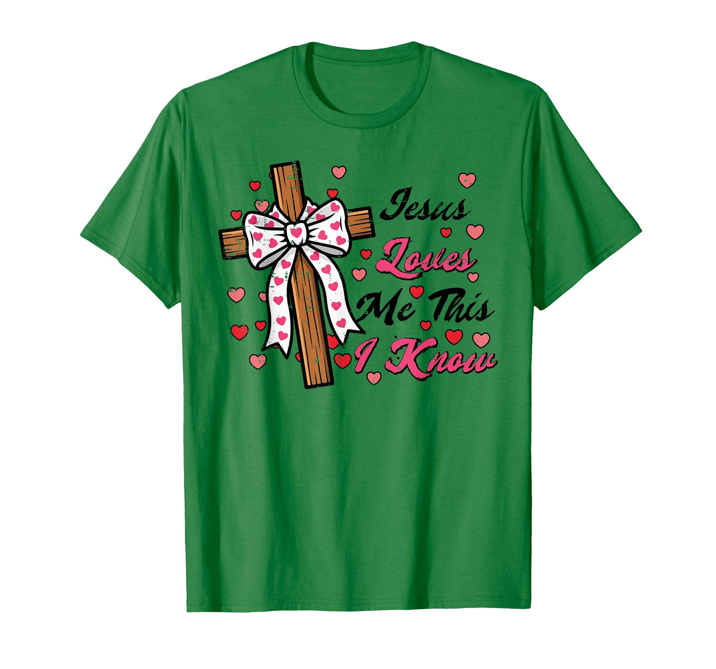Valentines Day Jesus Loves Me Religious Christian Women Kids T-Shirt