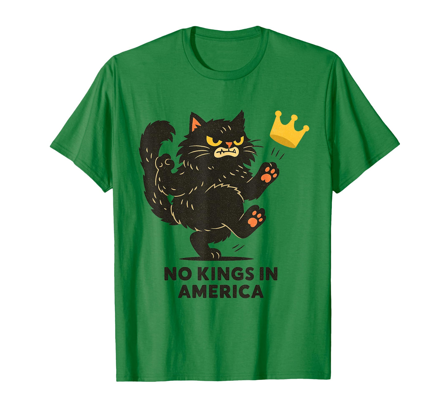 No Kings Funny Cat Patriotic Men Women Liberty 4th of July T-Shirt