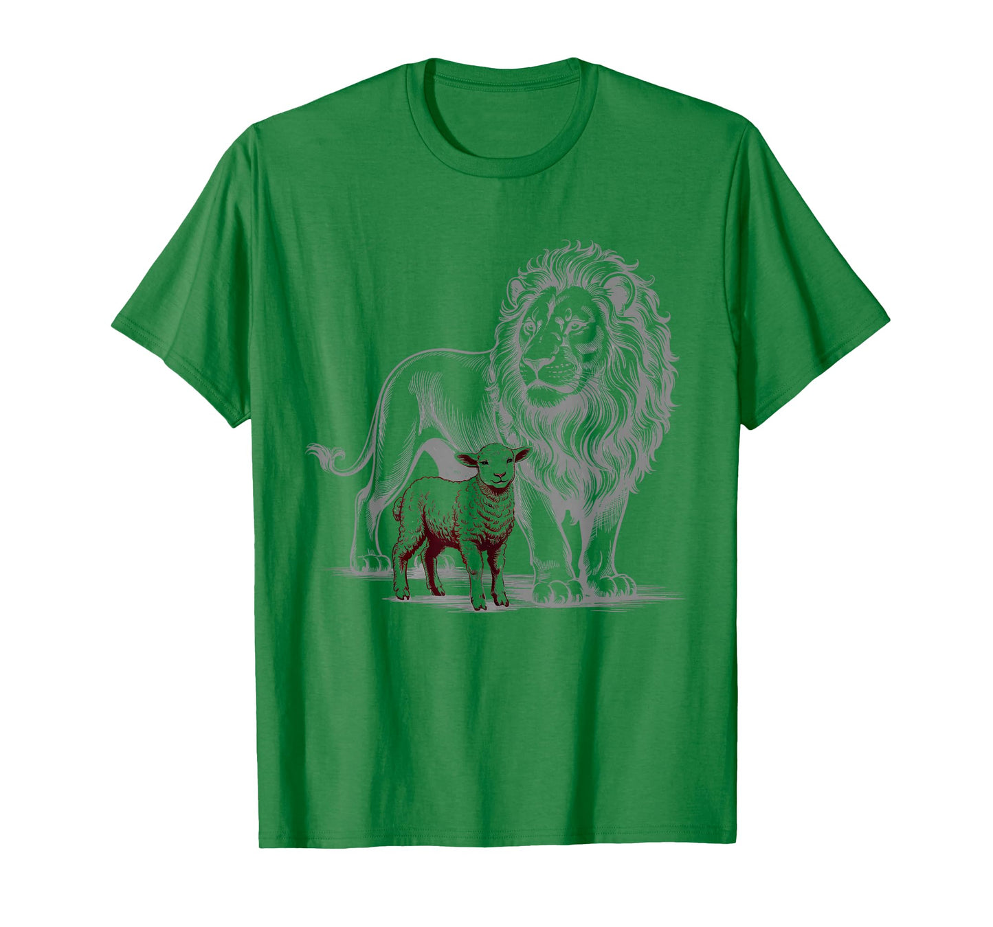 Vintage The Lion and The Lamb Sketch Christian Jesus T-Shirt