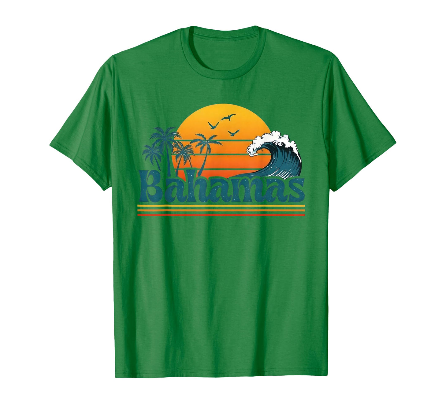Bahamas Beach Summer Vacation Retro Sunset 70s 80s Palm Tree T-Shirt
