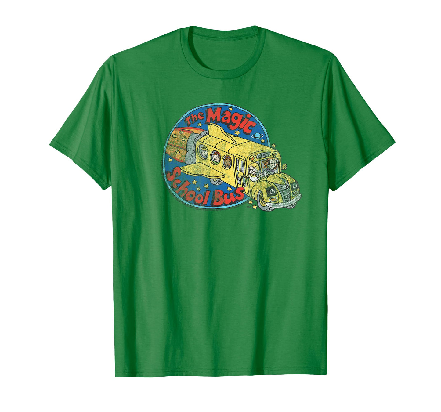 The Magic School Bus Vintage Distressed Bus Logo Cartoon T-Shirt