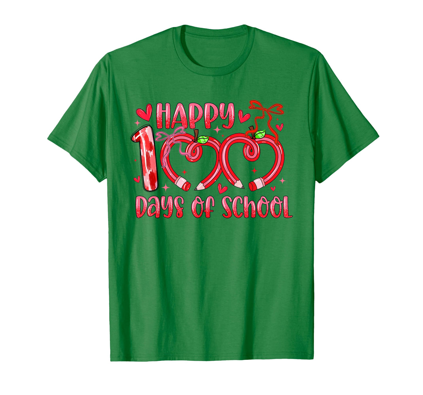 Happy 100 Days of School Bow 100th Day of School Coquette T-Shirt