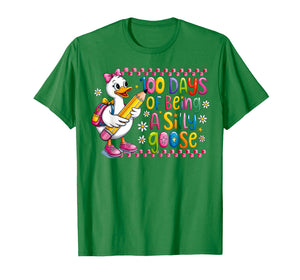 100 Days of School Girls Teacher 100th Day Silly Goose T-Shirt