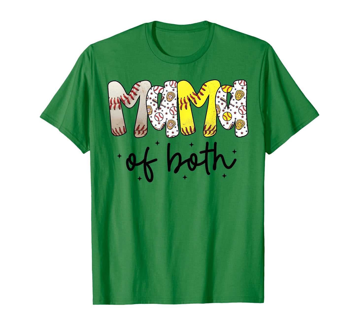 Mama of Both Baseball Softball Mom Women Mother's Day T-Shirt