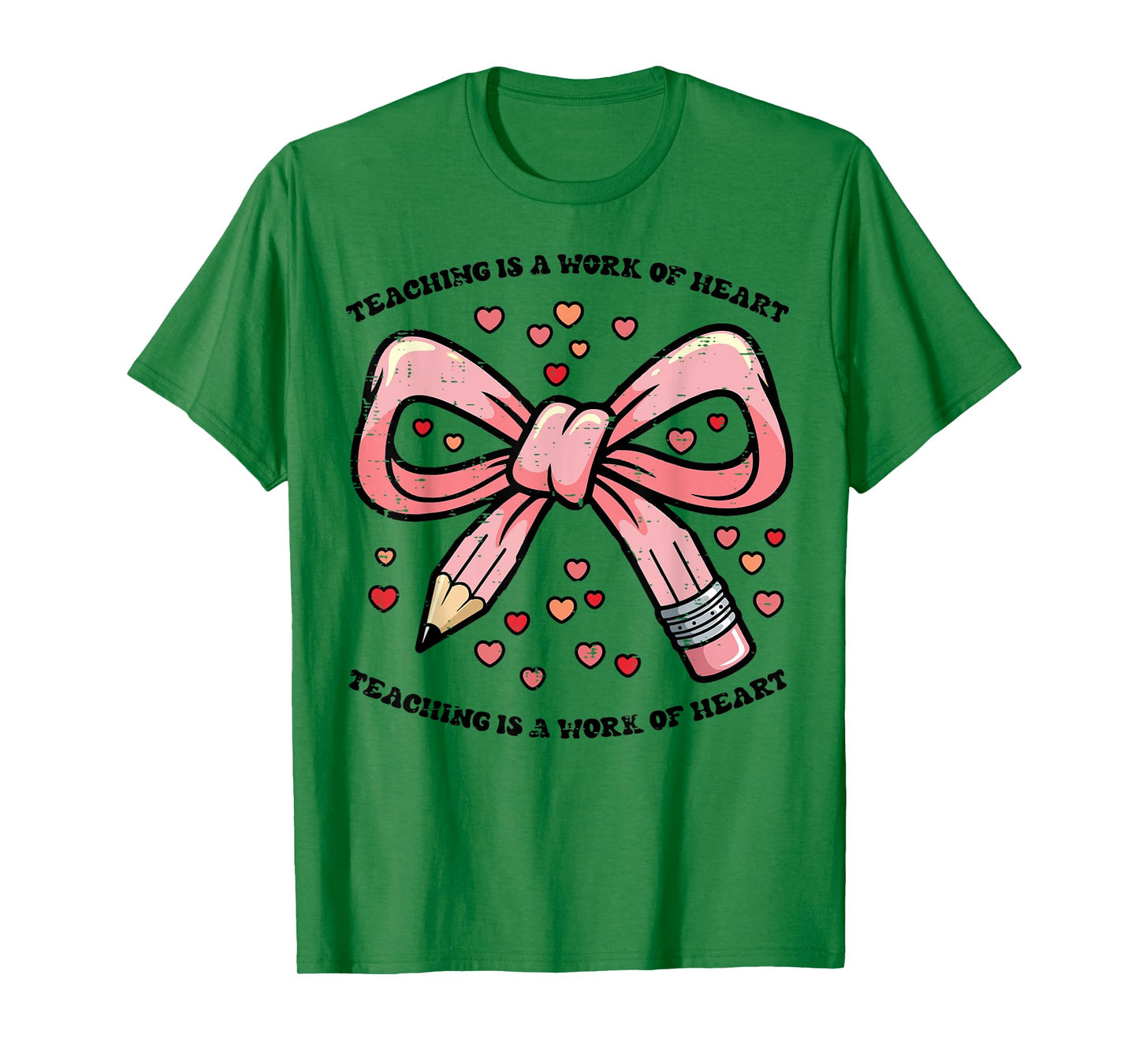 Valentines Day Teaching Work of Art Heart Bow Teacher Women T-Shirt