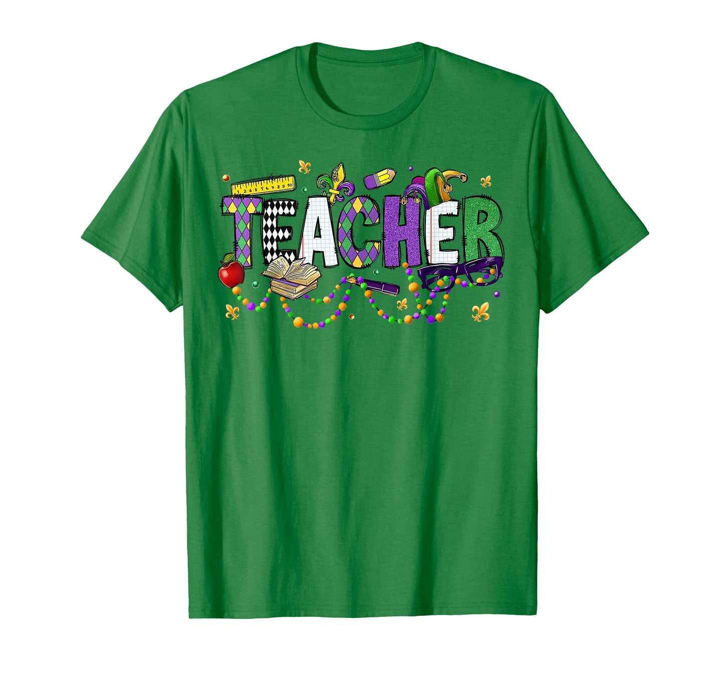 Teacher Mardi Gras Carnival New Orleans Bead Girl Women Men T-Shirt