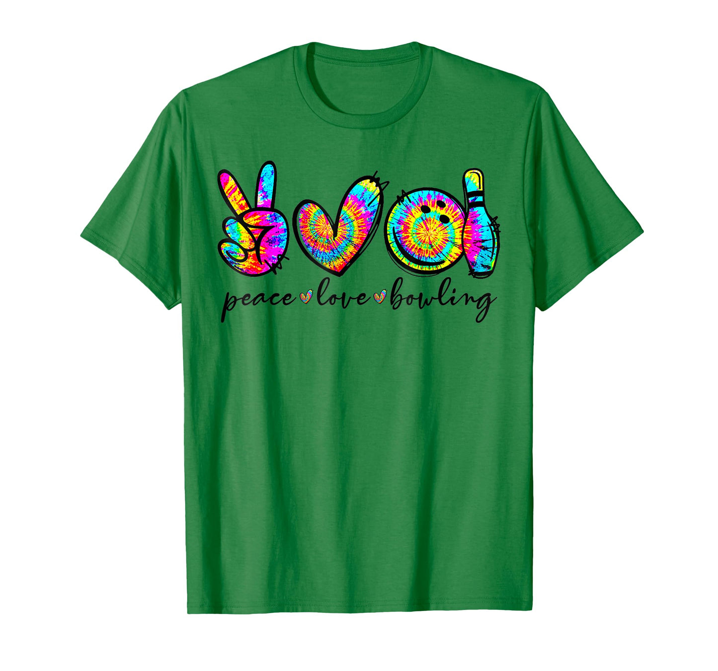 Peace Love Bowling Tie Dye Funny Bowling Lovers T-Shirt