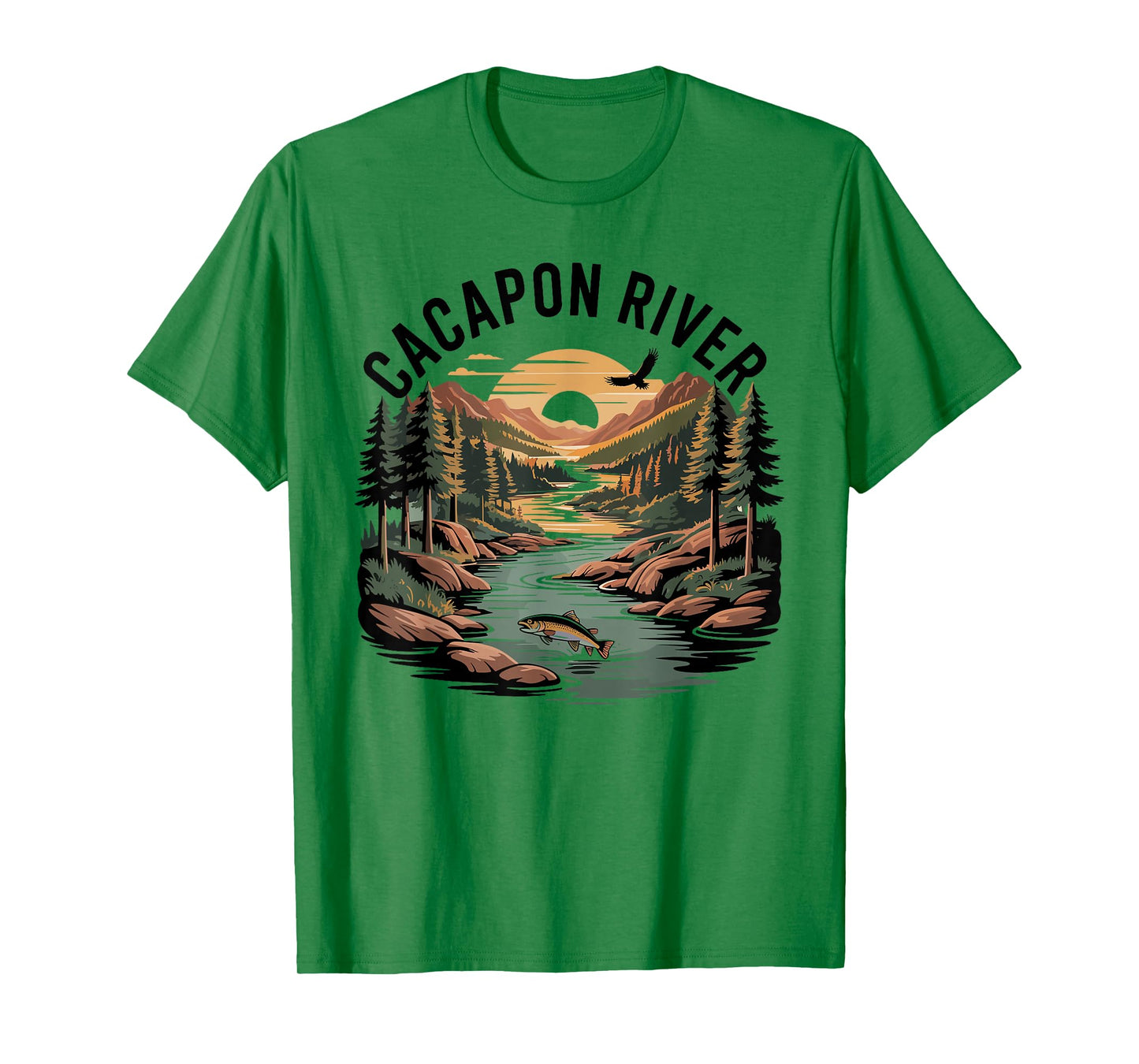 Cacapon River T-Shirt Retro Minimalist River Cacapon T-Shirt