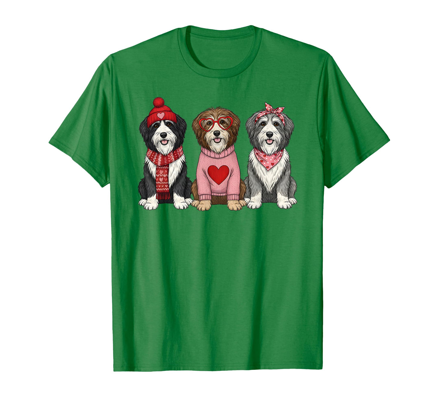 Cute Bearded Collie Valentine Dog T-Shirt