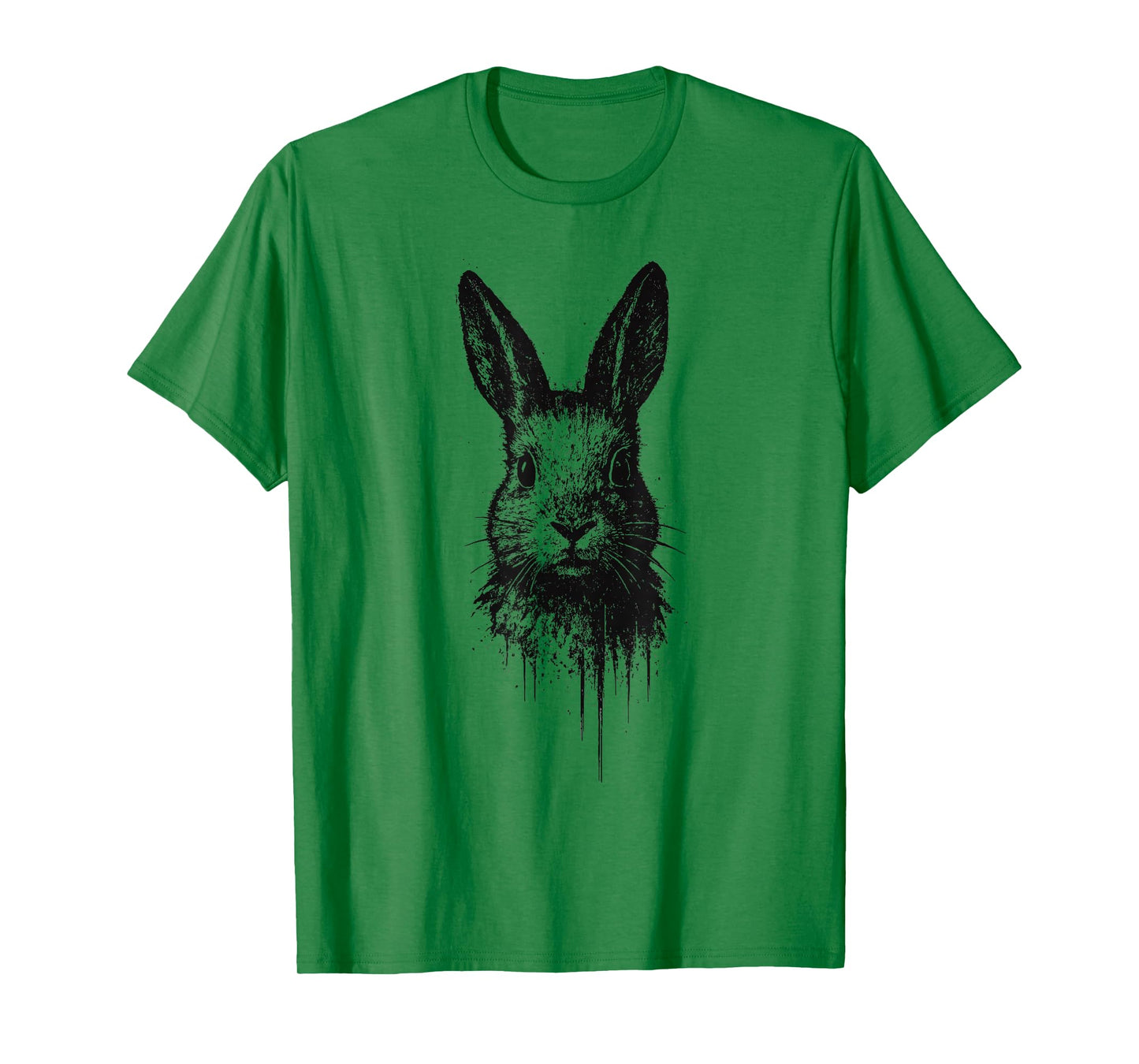 Rabbit Ink Art Grunge Edgy Forest Wildlife Portrait Bunny T-Shirt