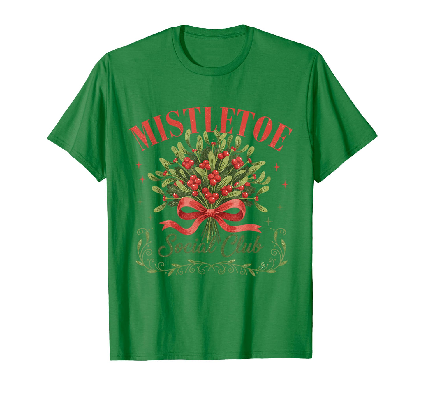 Mistletoe Social Club Coquette Christmas Holiday Women Girls T-Shirt
