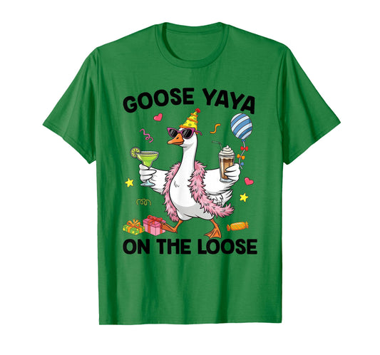 Yaya Goose On The Loose Funny Birthday Matching Family T-Shirt