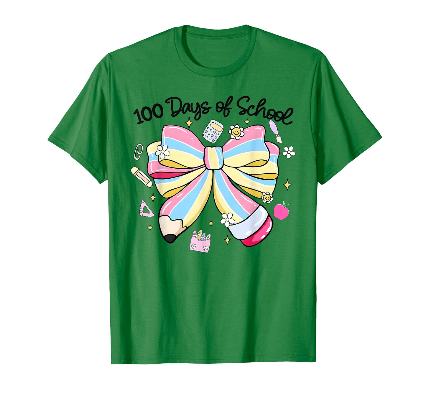 100 Days of School Coquette Bow Pencil 100 Days Teacher Kid T-Shirt