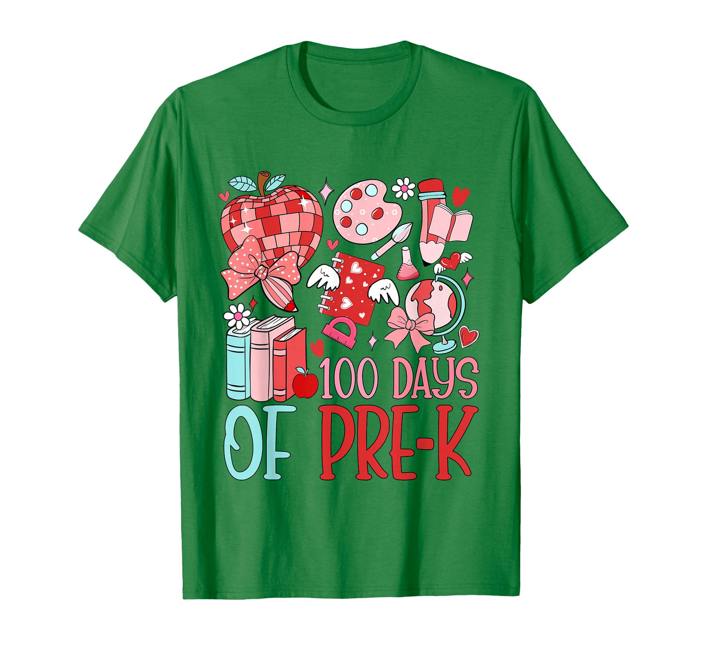 100 Days of Pre-k Valentine 100th Day of School Teacher Kids T-Shirt