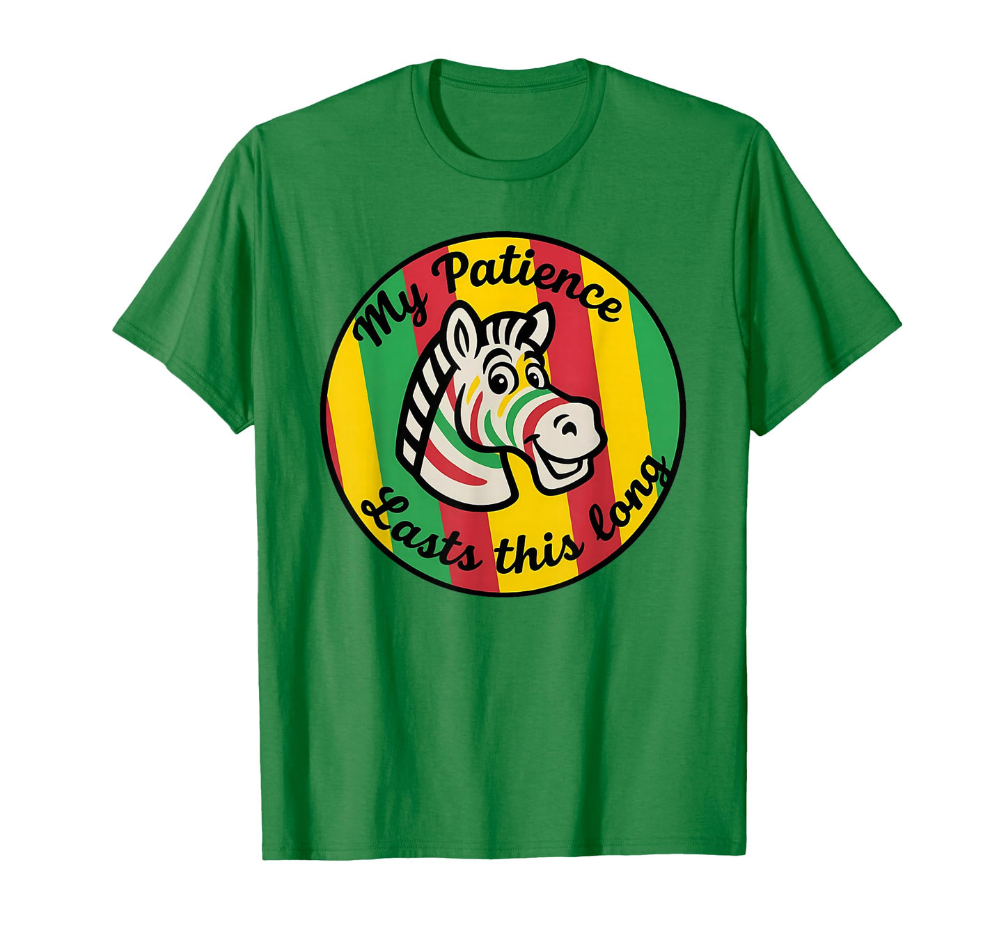My Patience Lasts This Long Vibrant Retro Zebra Animal Lover T-Shirt