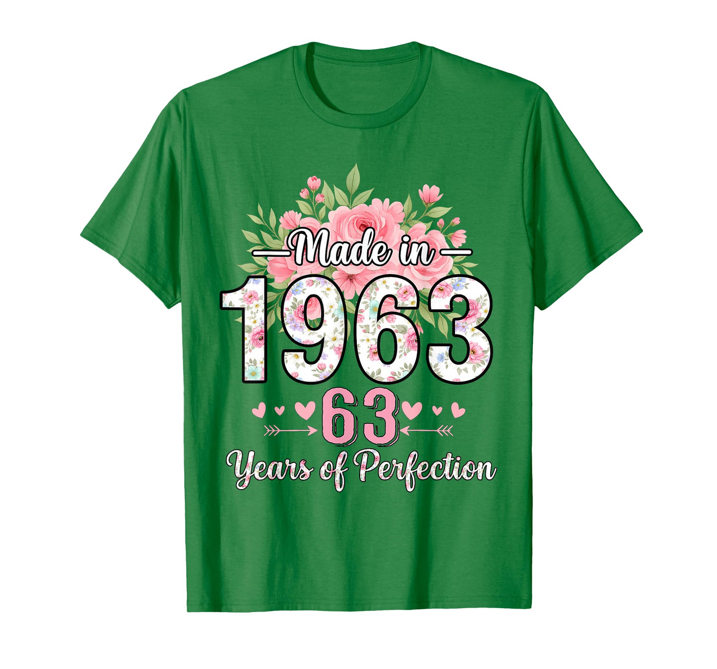 Made in 1963 Floral 63rd Birthday Gifts Women 63 Years Old T-Shirt