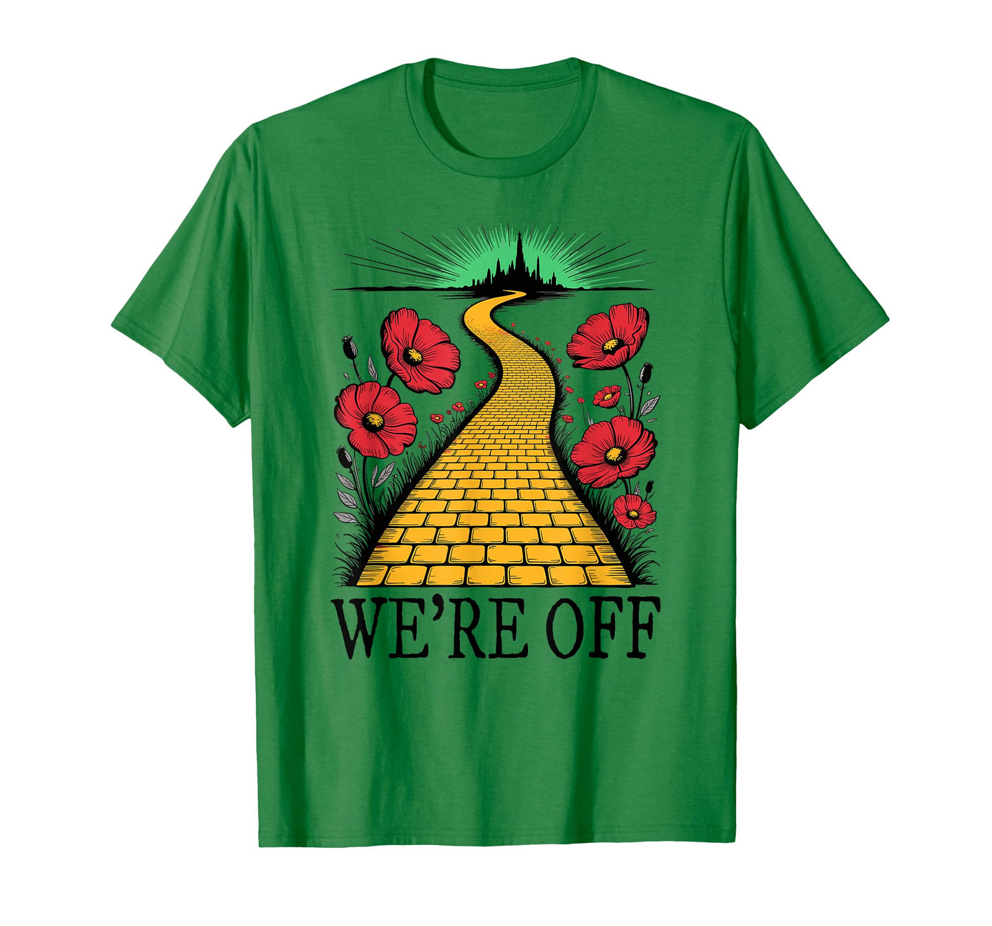 We're Off Funny Yellow Path Brick Wizard Literature School T-Shirt