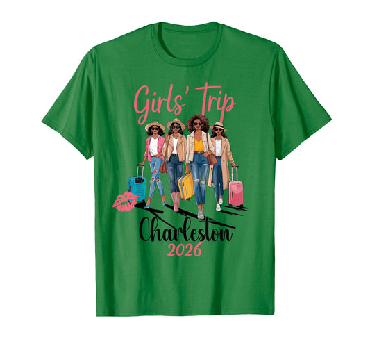 Black Girls Trip Charleston 2026 Vacation Birthday Melanin T-Shirt