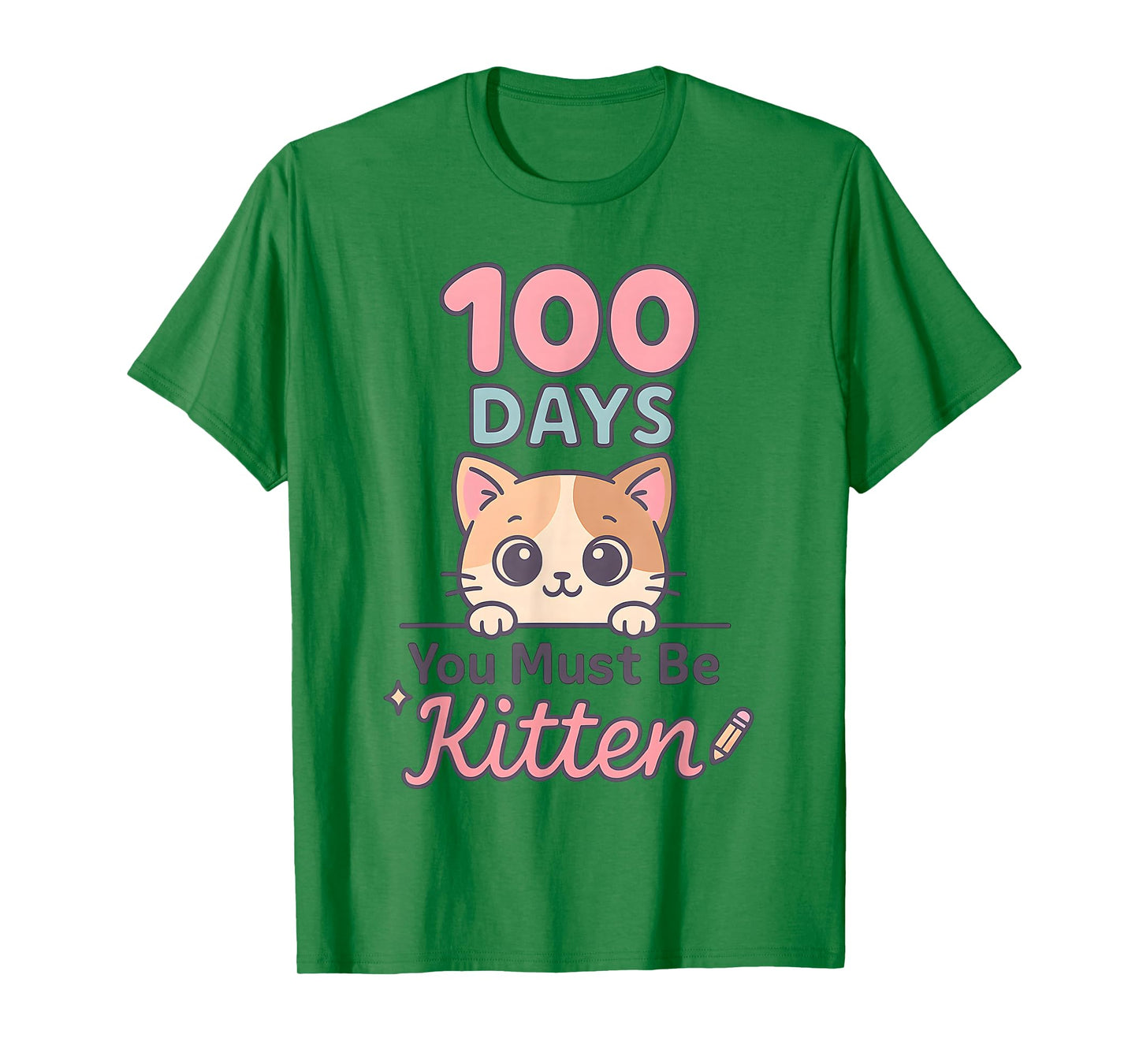 100 Days of School Kindergarten Teacher Preschool Cat T-Shirt