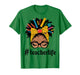 African American Black Teacher Life Messy Bun Afro Teacher T-Shirt