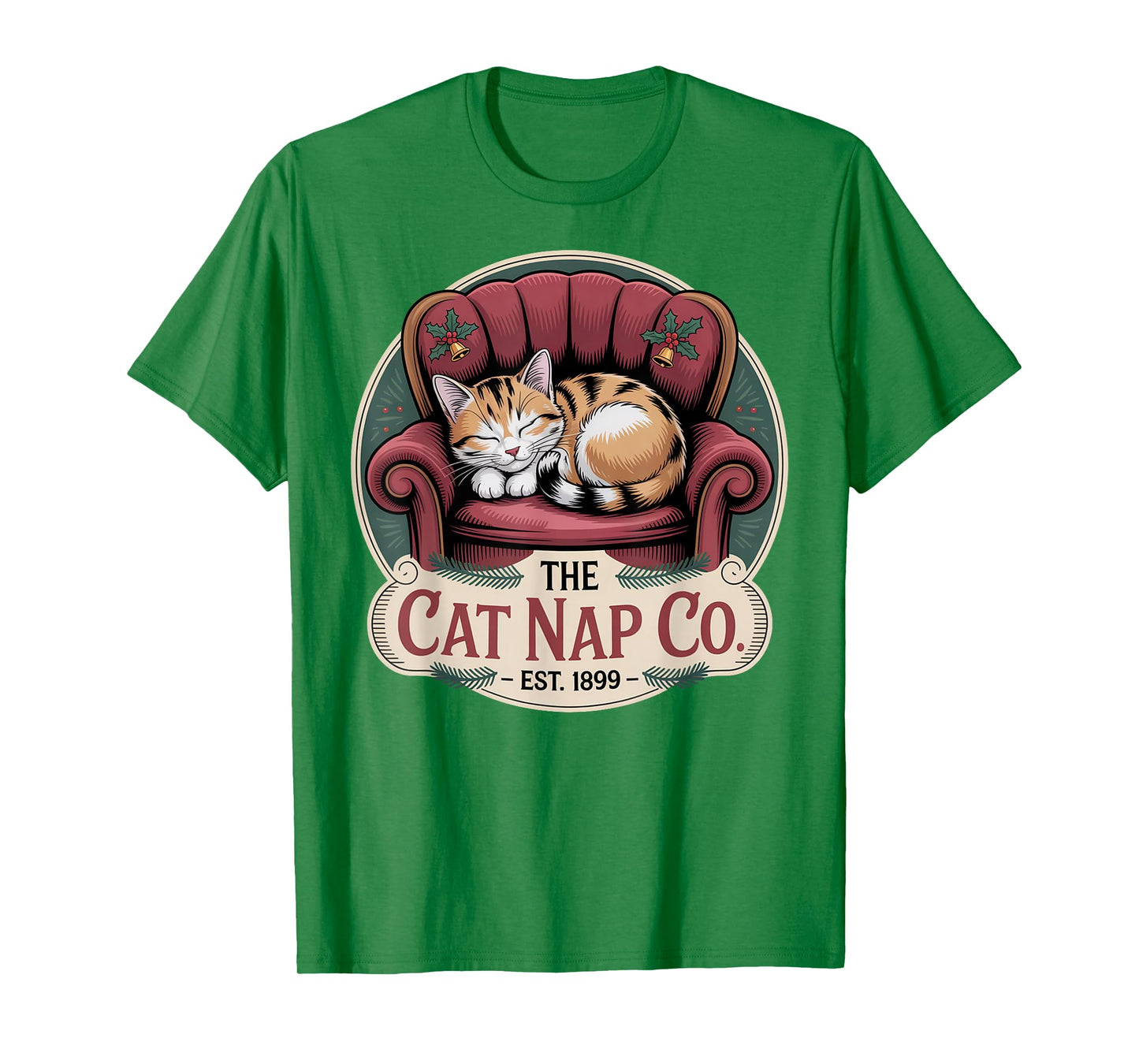 Retro Sleeping Cat Christmas – Cozy Vintage Holiday T-Shirt