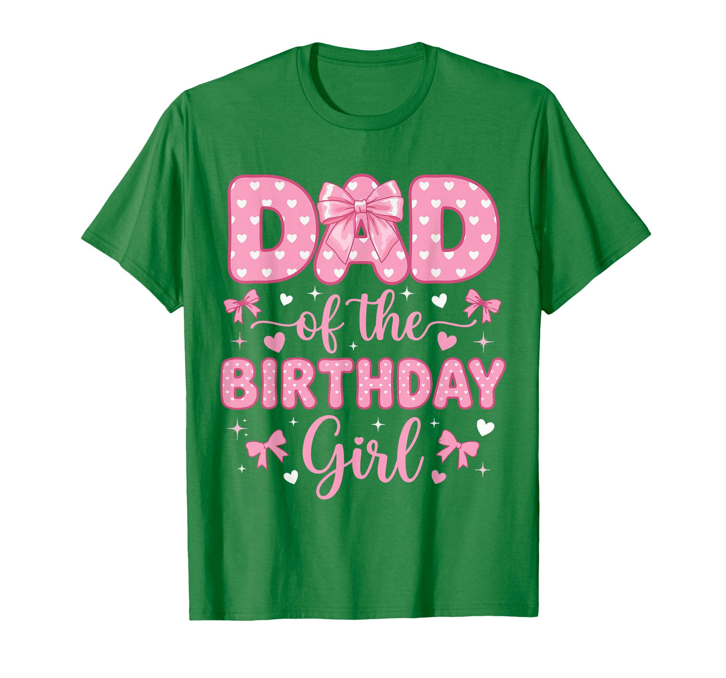 Dad of The Birthday Girl Coquette Bow Party Family Matching T-Shirt