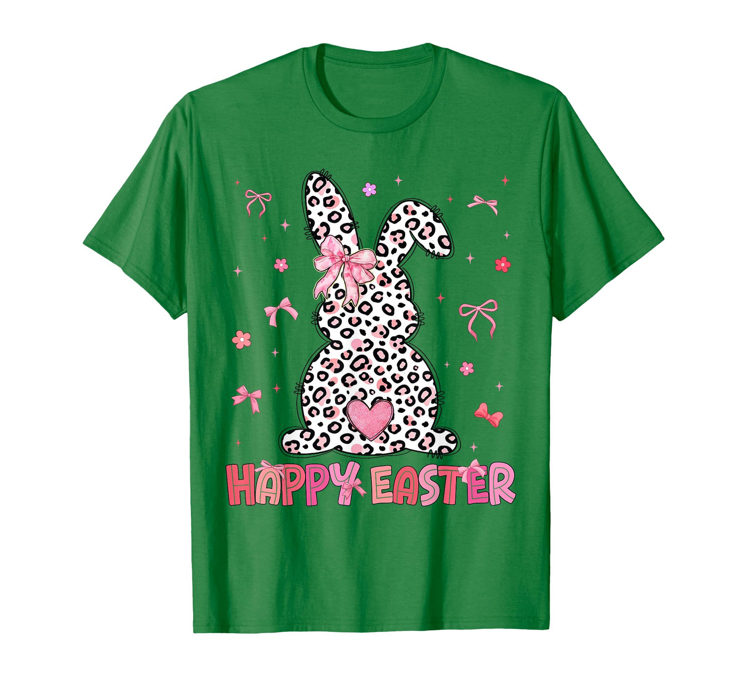 Happy Easter Coquette Leopard Bunny Women Girl Kid T-Shirt