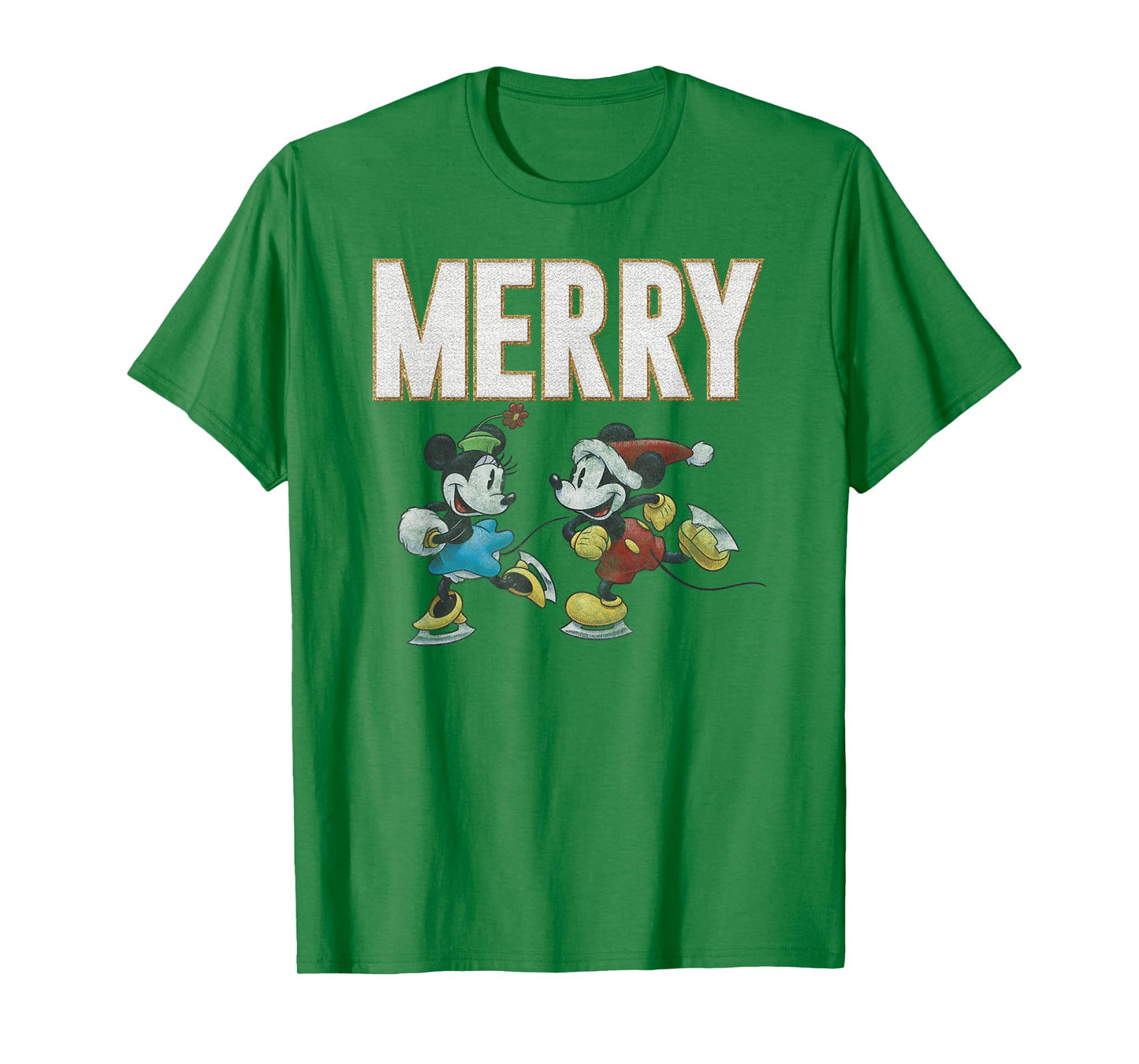 Disney Mickey and Friends Merry Christmas Ice Skating Duo T-Shirt