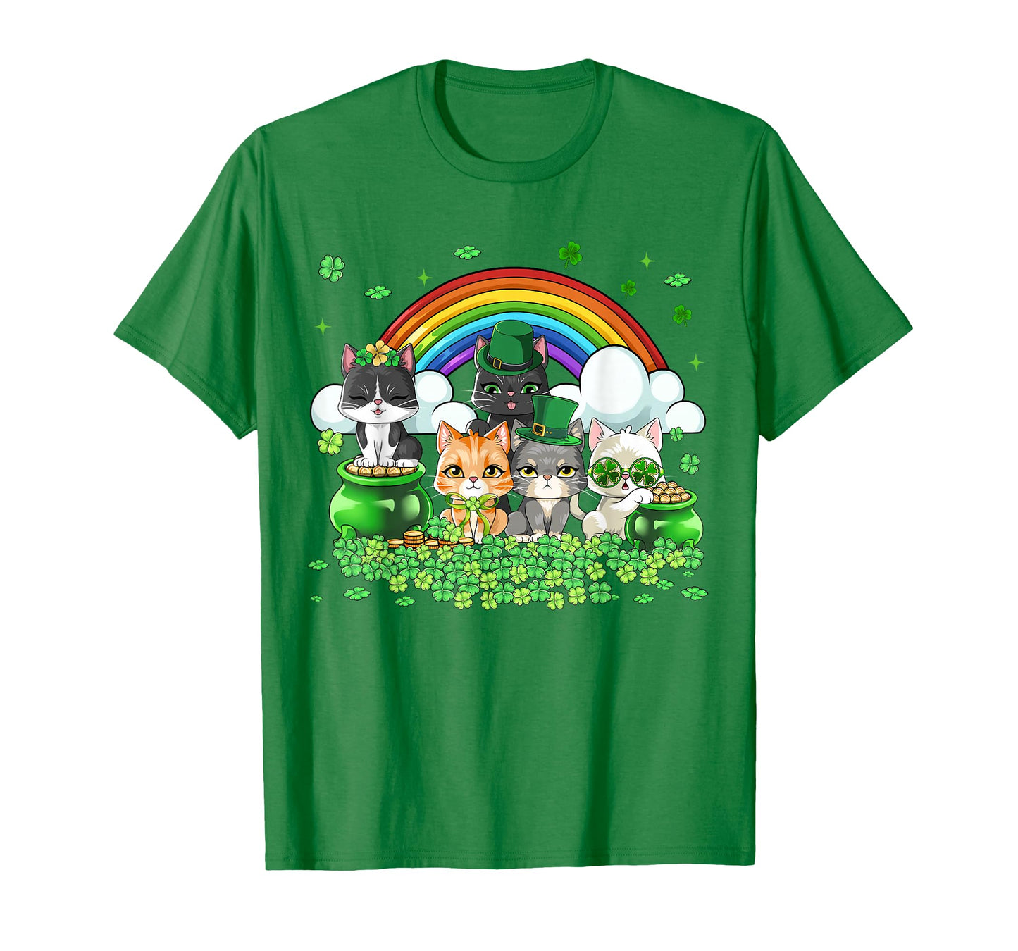 St Patricks Day Cats Saint Paddys Kitten Women Girls Kids T-Shirt