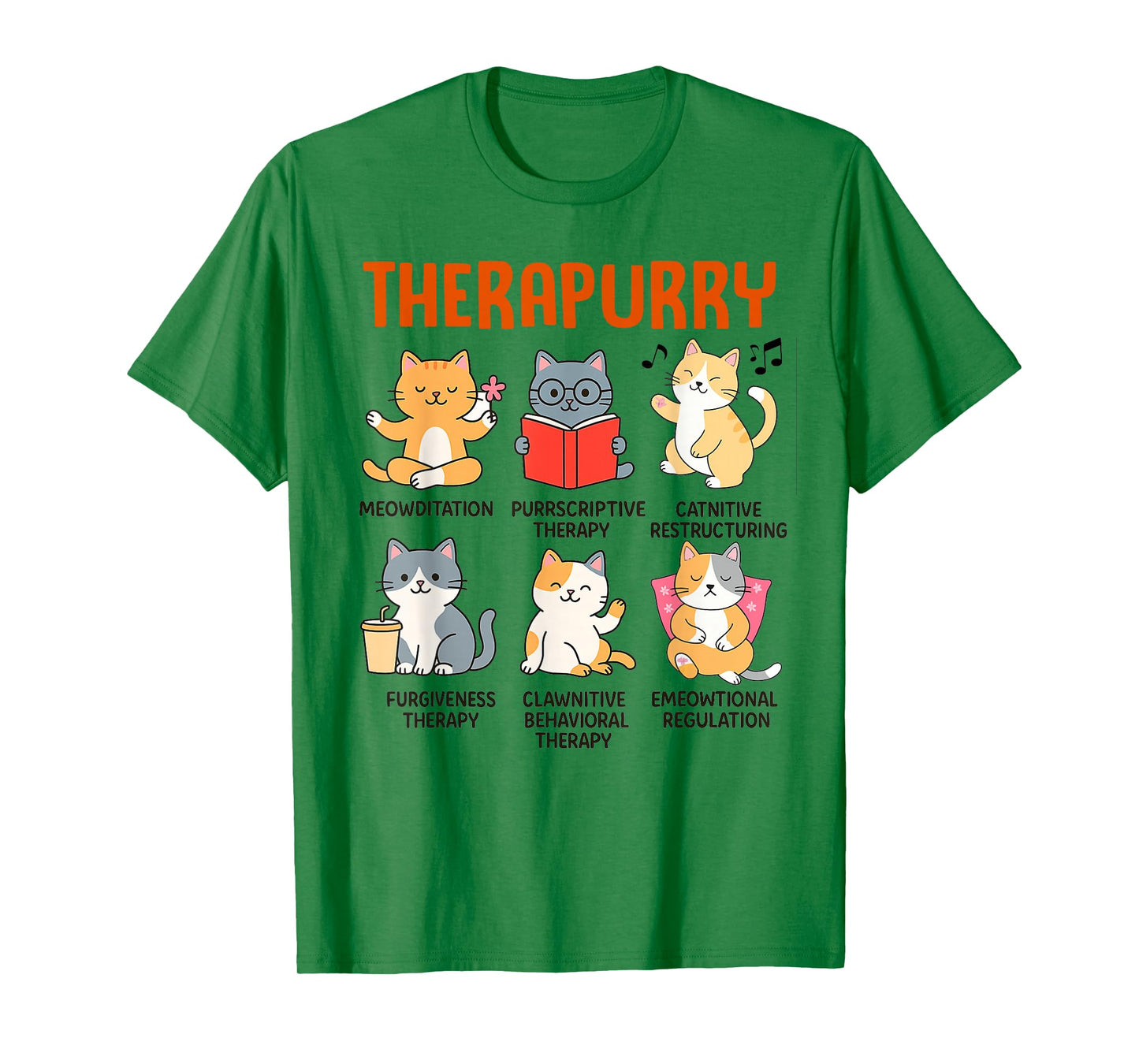 Mental Health Therapist Cat Lover Cat Mom Therapy Therapurry T-Shirt