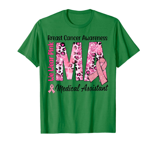 Medical Assistant Nurse MA Breast Cancer Pink Ribbon MA Life T-Shirt