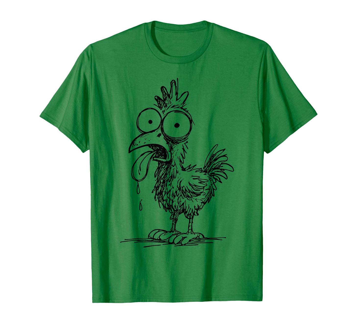 Funny Chicken Abstract Art Portrait Drawing Whimsical Crazy T-Shirt