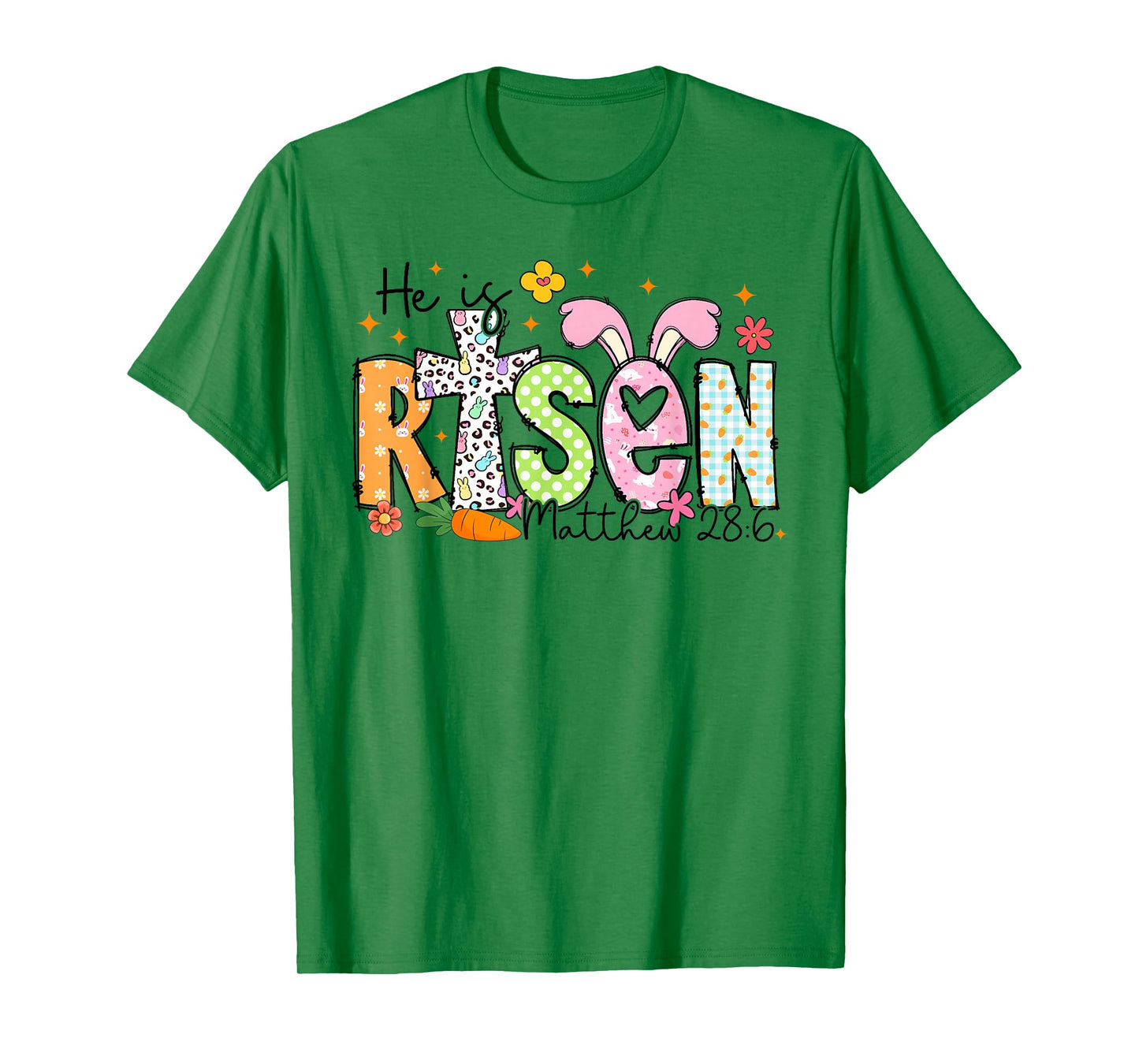 He is Risen Happy Easter Day Jesus Christian Girl Women Kid T-Shirt