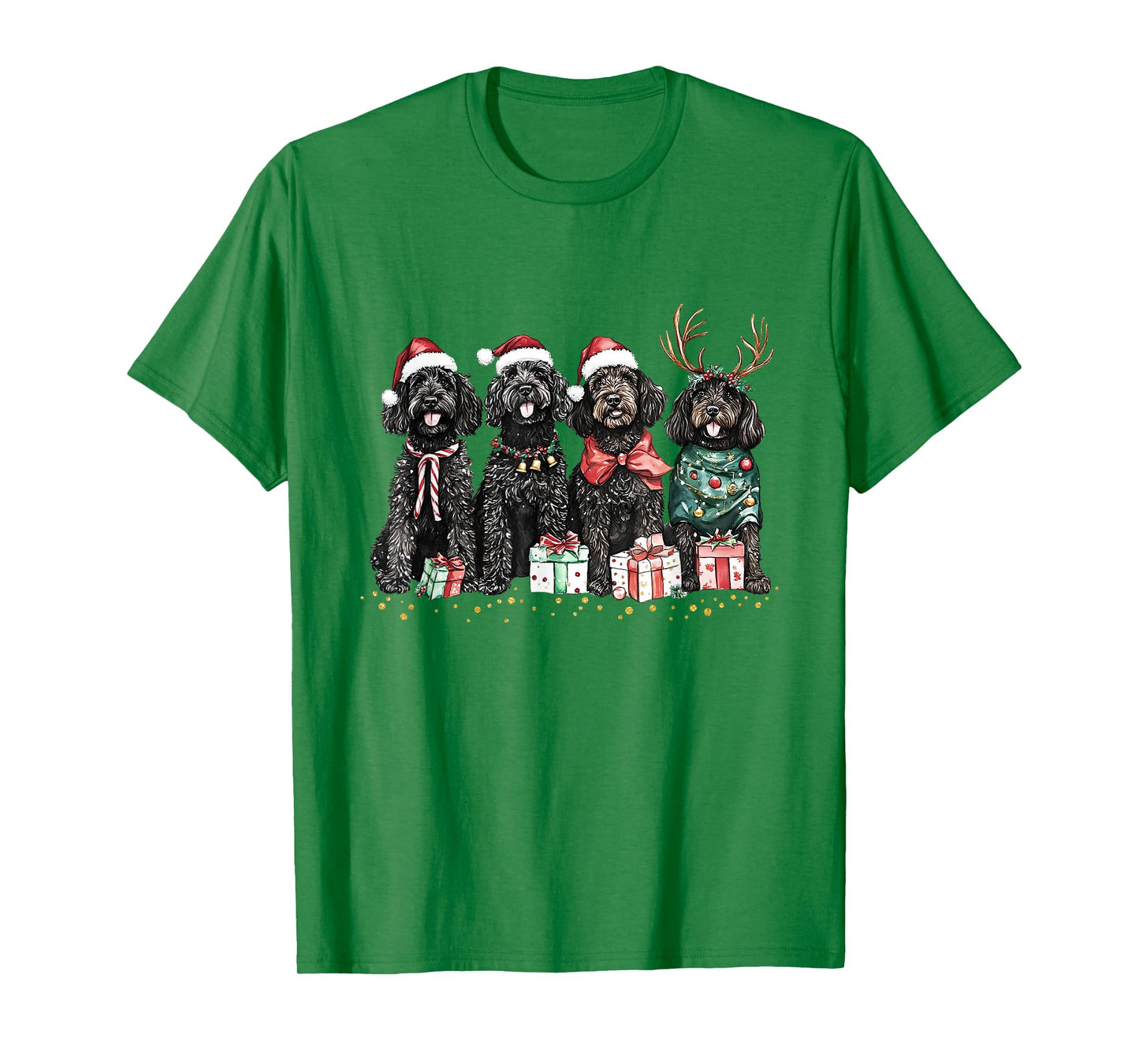 Santa Black Goldendoodle Christmas Winter Goldendoodle Mom T-Shirt