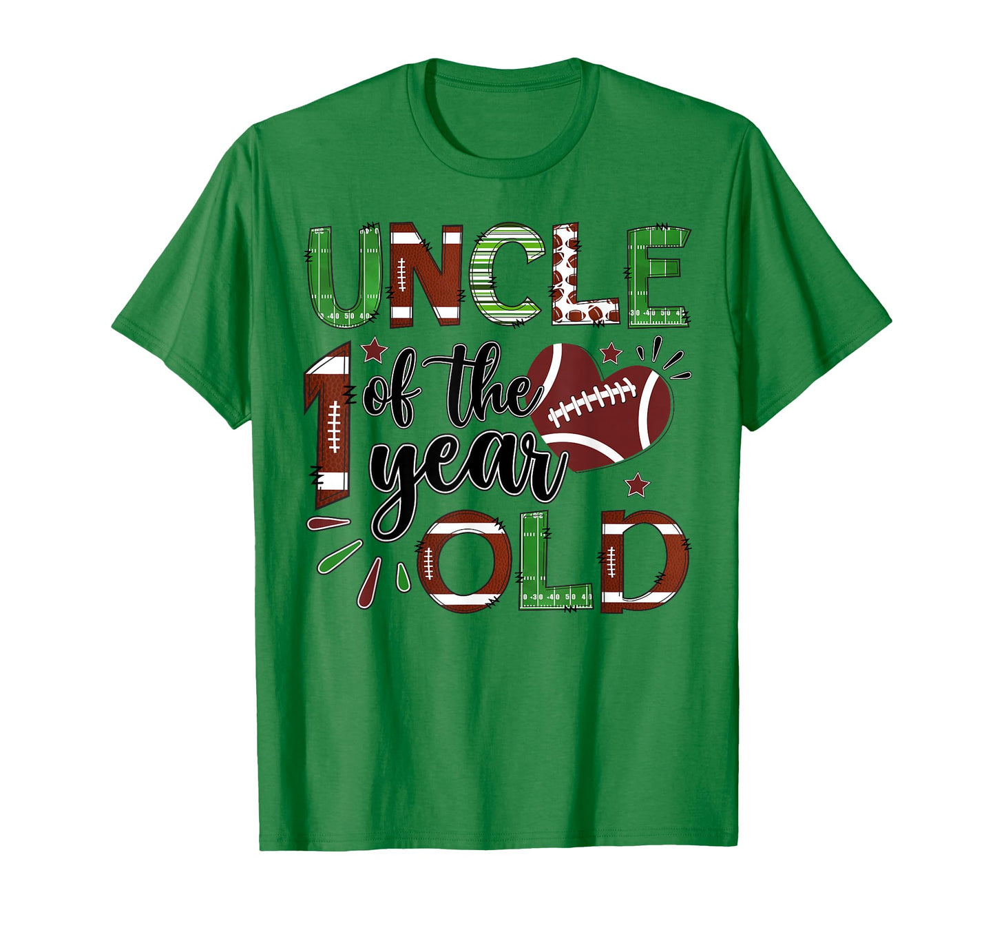 Uncle of The 1 Year Old Football 1st Birthday Boy Matching T-Shirt