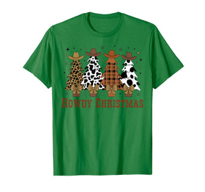 Howdy Christmas Tree Cowboy Hat Funny Western Country Xmas T-Shirt