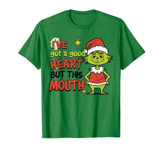 I've Got A Good Heart But This Mouth Funny Christmas T-Shirt