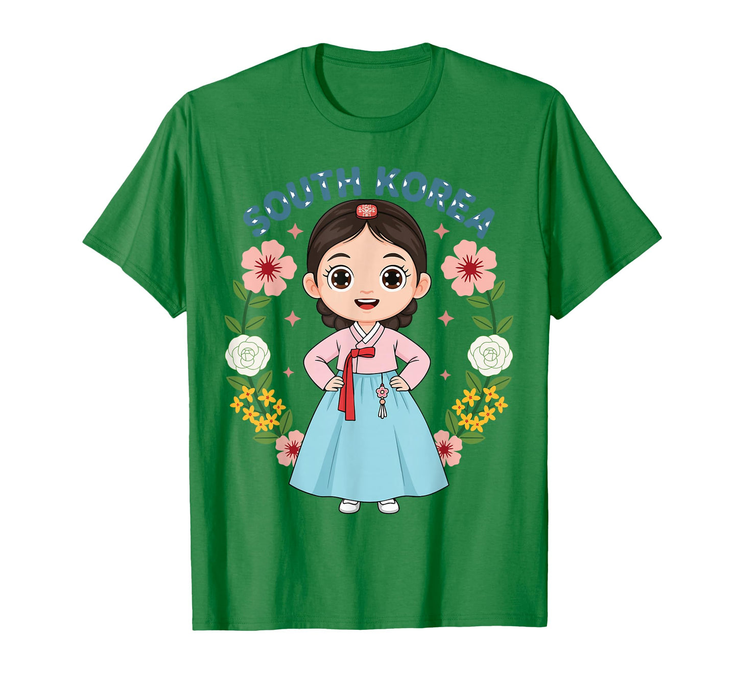 South Korea Korean Girl Traditional Dress Flowers Heritage T-Shirt