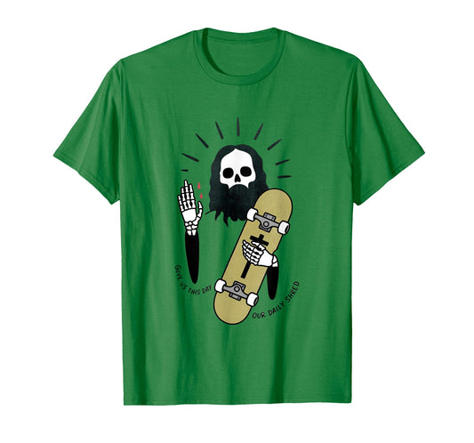 Skateboarding Jesus Funny Skate Sk8 Skateboarder Art T-Shirt