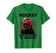 Hockey Because Murder is Wrong Funny Black Cat Hockey Player T-Shirt