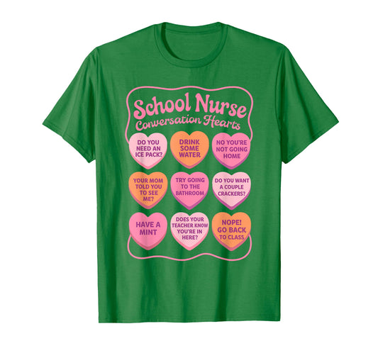 Valentines School Nurse Squad RN Nursing Conversation Hearts T-Shirt