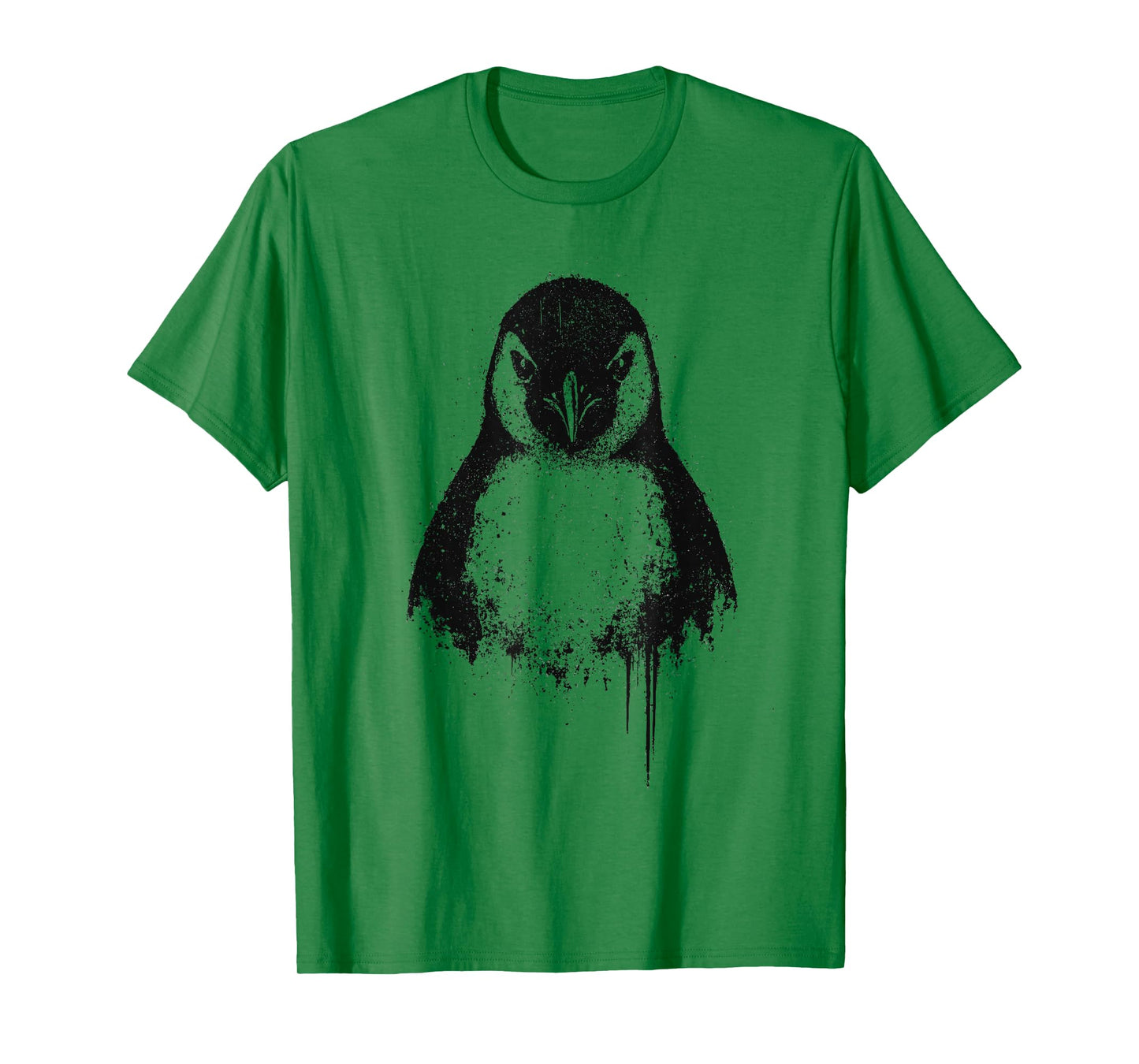 Penguin Ink Art Grunge Aesthetic Arctic Wildlife Portrait T-Shirt