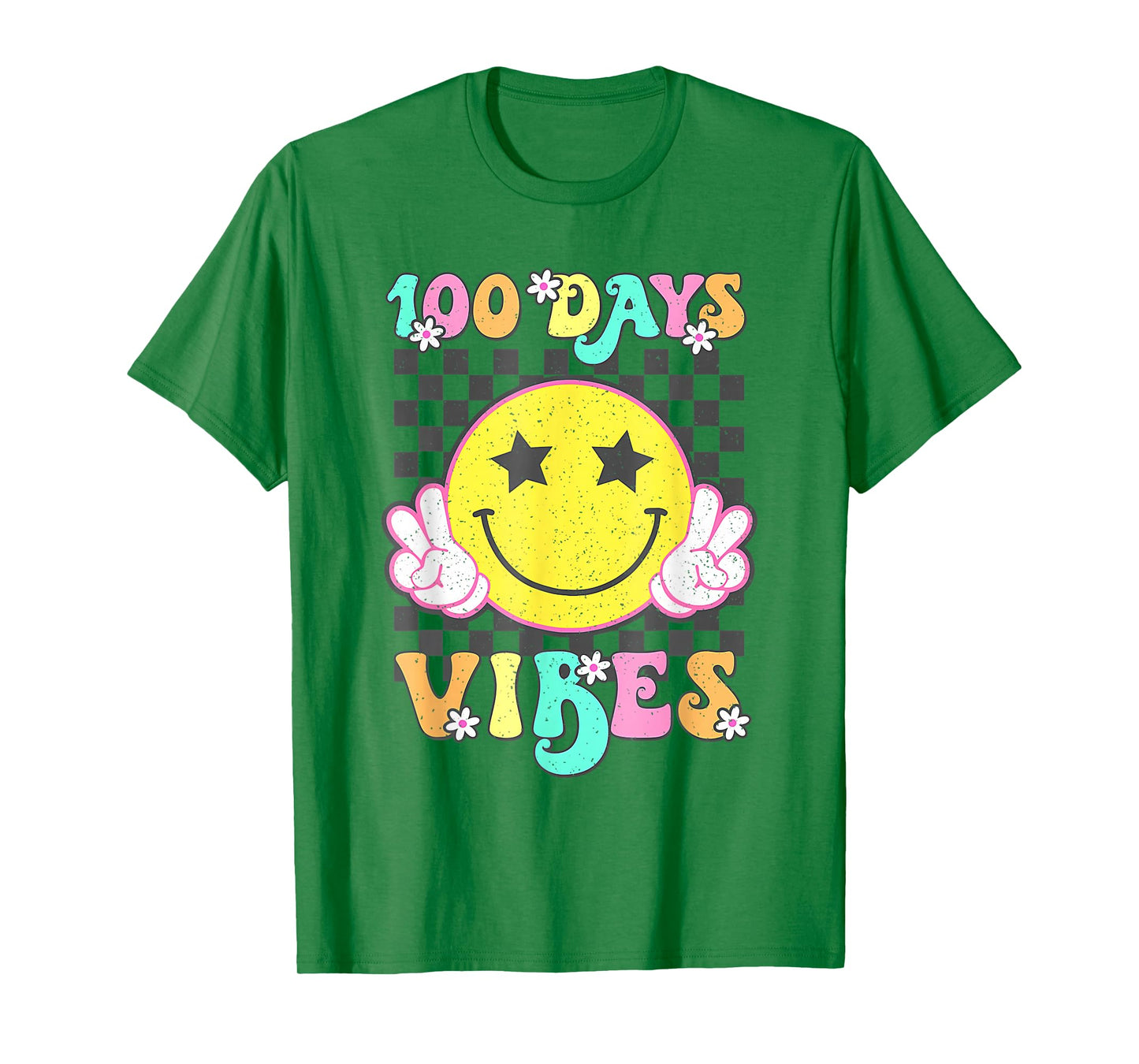 Cute 100 Days Vibes Smile Face 100 Days of School Teens Girl T-Shirt