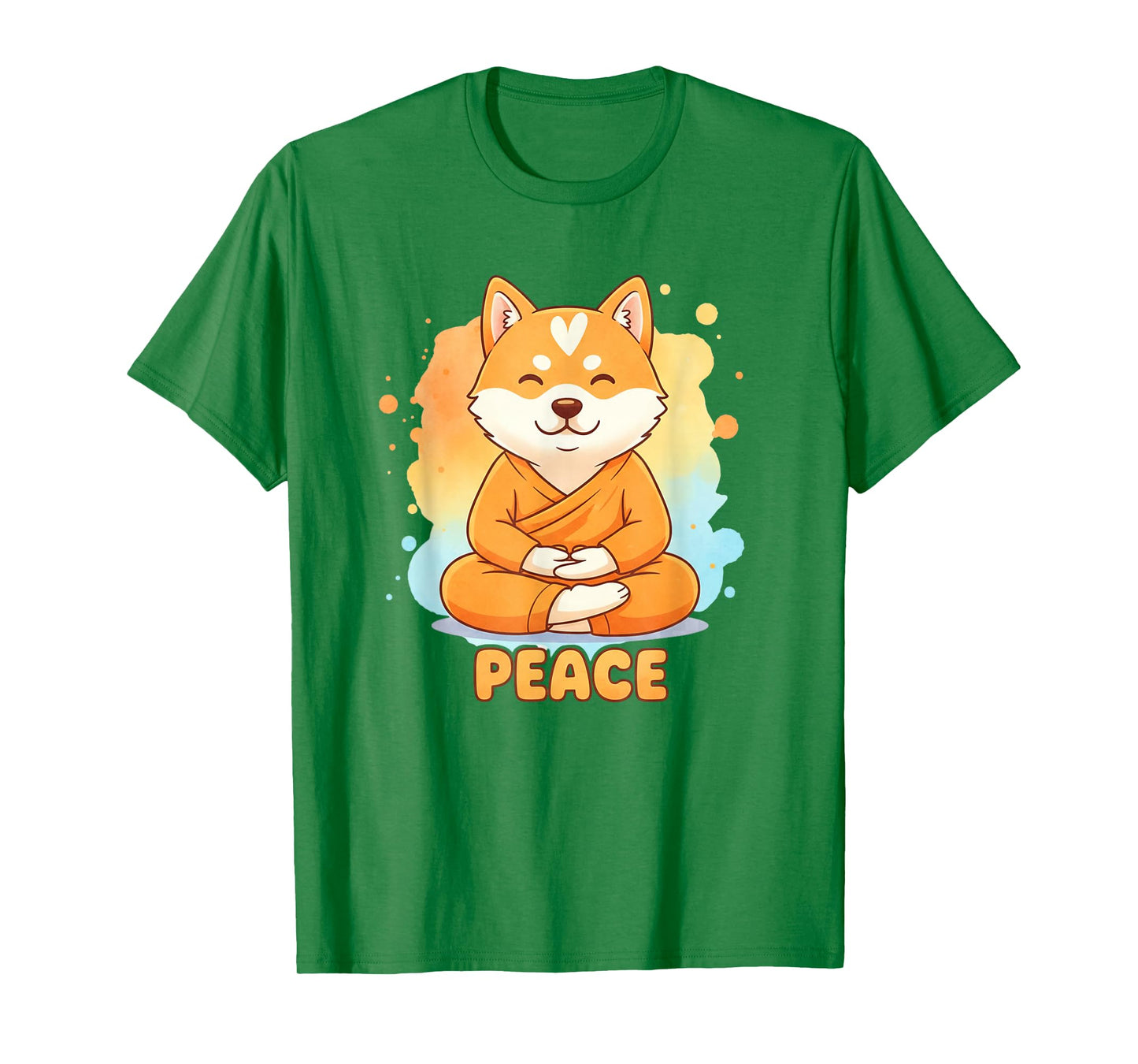 Peace Dog Walking Monks Minimalist Zen Art T-Shirt