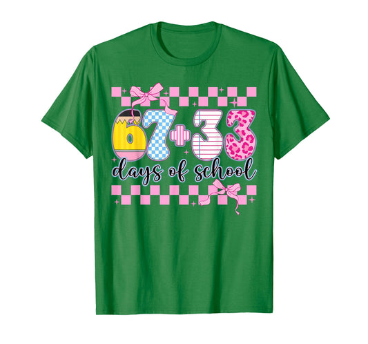 Happy 67 33 Day of School for Teacher Girls Kids 100th Day T-Shirt