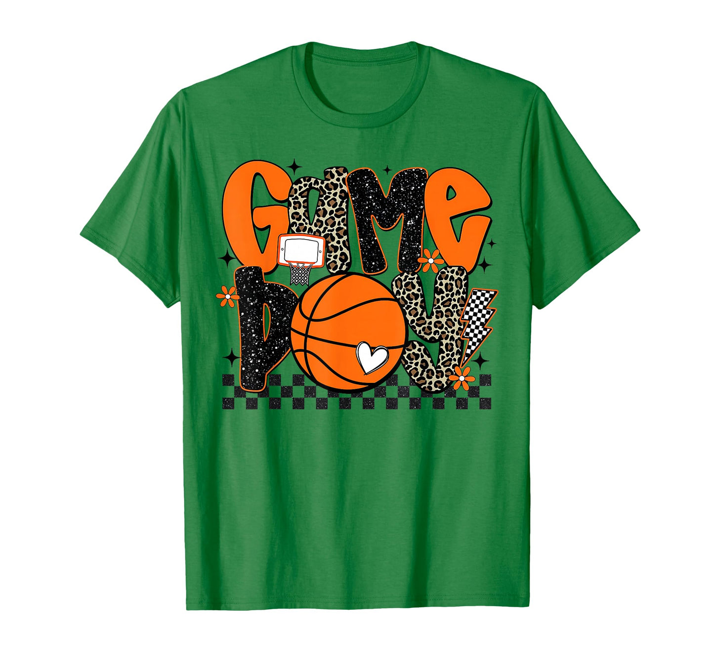Checkered Game Day Basketball Sports Lover Men Women Kids T-Shirt