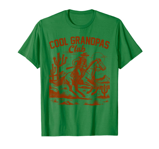 Western Wild West Cowboys Grandpa Papa Cool Grandpas Club T-Shirt