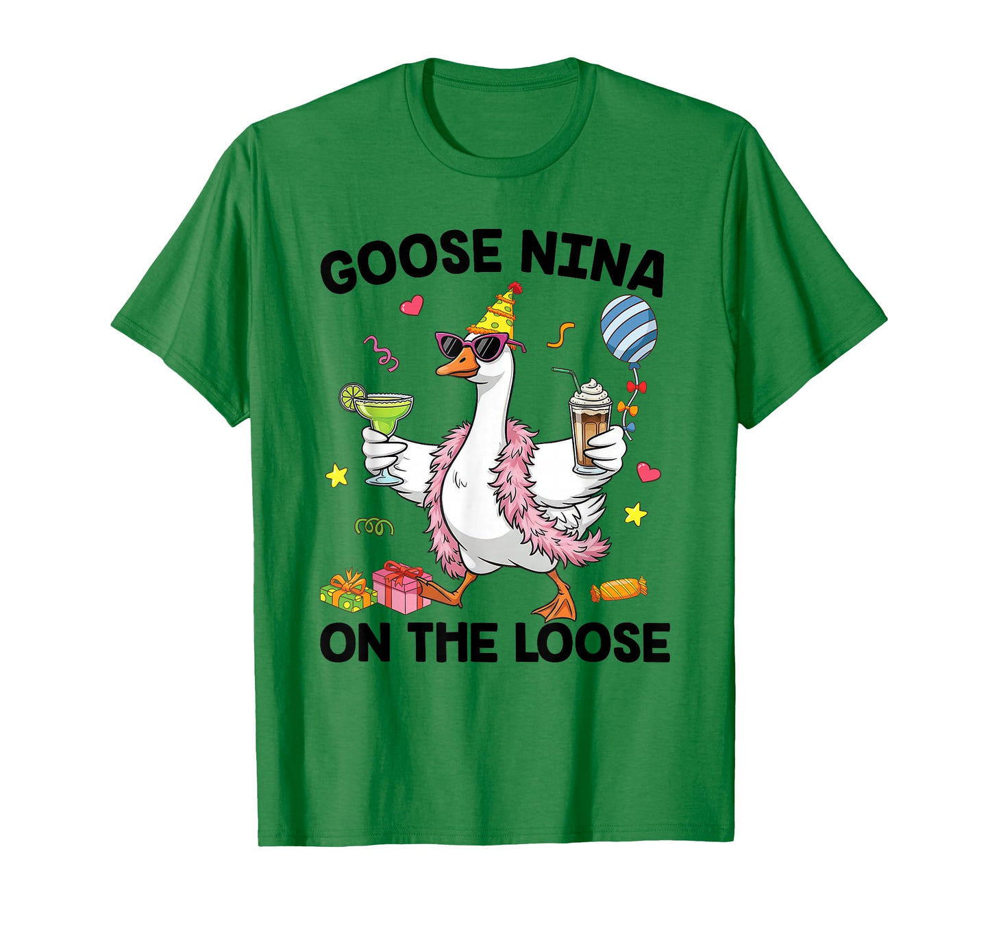 Nina Goose On The Loose Funny Birthday Matching Family T-Shirt
